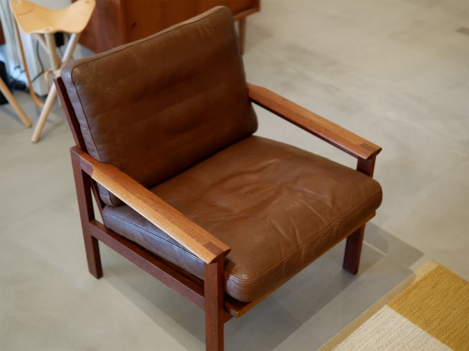 ＜vintage＞イージーチェア(W:685mm D:750mm H:750mm SH:440mm)